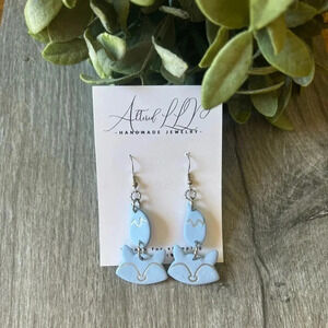 #088 Handmade- Cute Raccoon Dangles